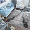 3D Gray Staircase Pattern Area Rug - Modern Optical Illusion Floormat Ideal for Living Room Floormat Home Decor