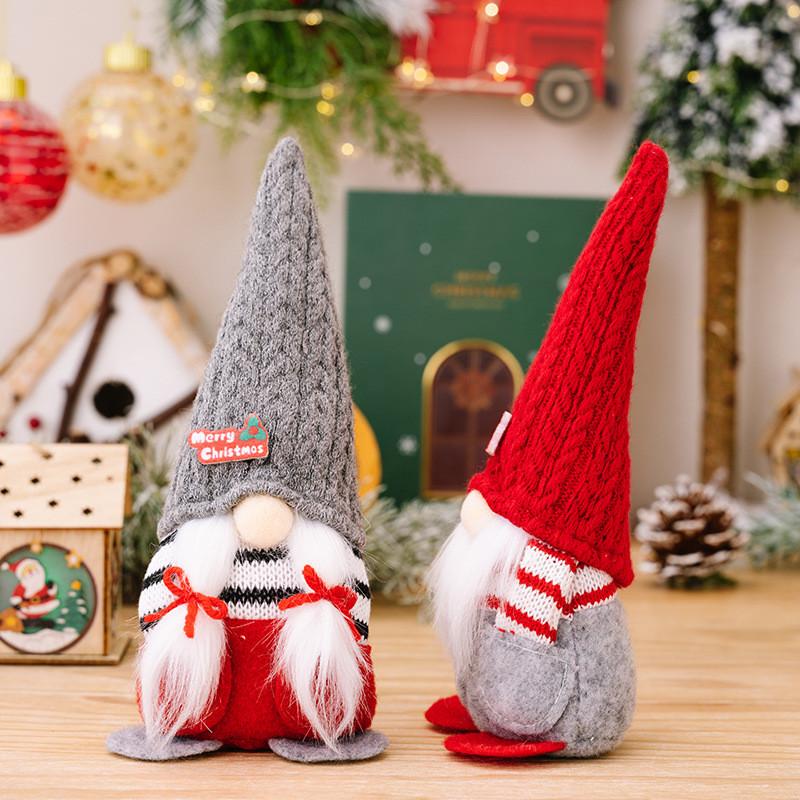 Decor Playful Christmas Red Rudolph Gnome With Pointed Hat For Lively Seasonal Celebrations