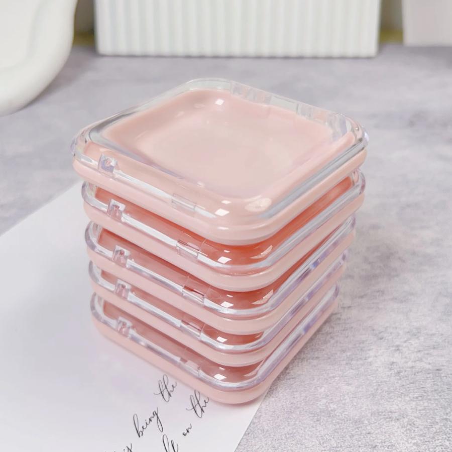 5Pcs Transparent Pink Storage Box, Nail Art Display Case for Fake Nail Tips Organizer Press-on Nails Packing Box