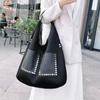 Rivet Fashion Tote Bag For Women With Hollow Design For Casual Outings