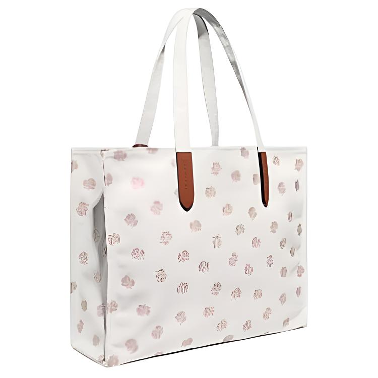 Coach 42 Snap Closure Rabbit Print Recycled Canvas And Recycled Leather Shoulder Bag Large Women Shoulder Bag White CF926-LHCAH