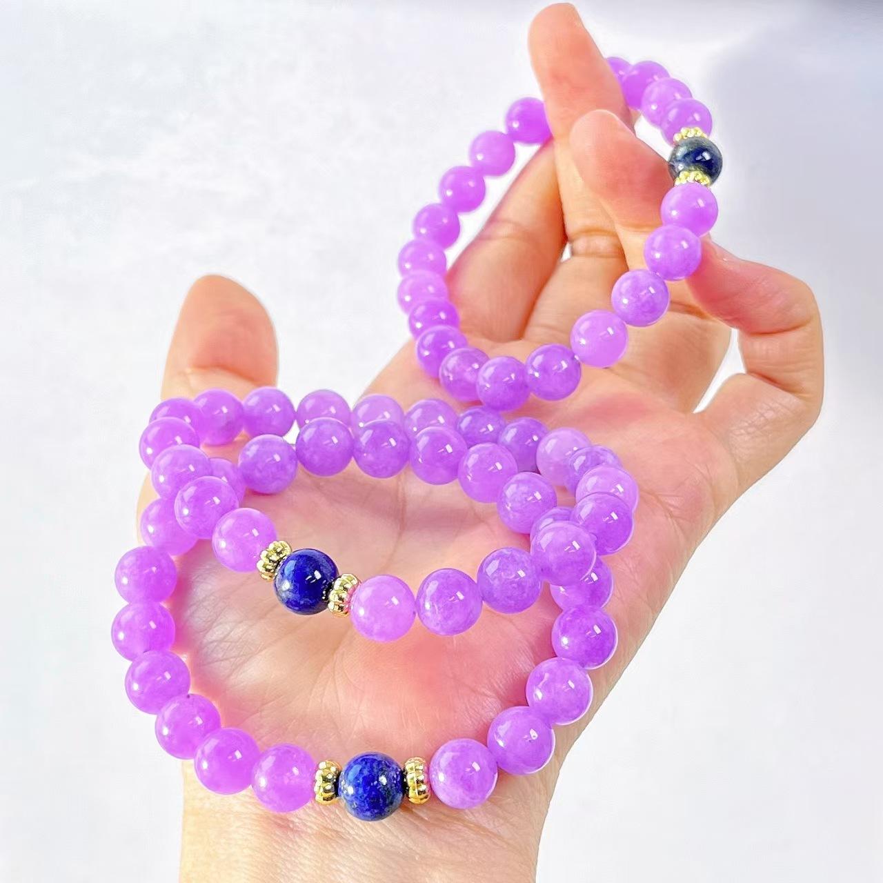 

Summer New Product Shujulai Color Quartzite Natural Lapis Lazuli Beaded Bracelet Women S Niche High-End Bracelet Wholesale