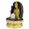 Resin Water Fountain Ornaments Meditating Buddha Statue LED Lighted Tabletop Fountain Home