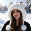 Thickened Hat Scarf Cute Cat Winter Warm Ear Protection Cap Thickened Hat Autumn Winter for Outdoor