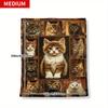 Katzenliebhaber Flanelldecke - Weiche Überwurfdecke für Nickerchen/Reisen, Süßes Katzenmotiv Geschenk, Gemütliche Heimdeko für Haustierbesitzer, Maschinenwaschbar