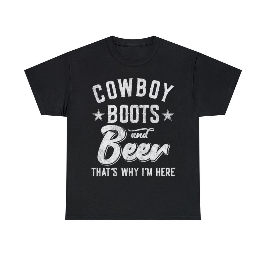 Cowboy Boots And Beer That's Why I'm Here Country Graphic T-Shirt, Sizes S-5XL