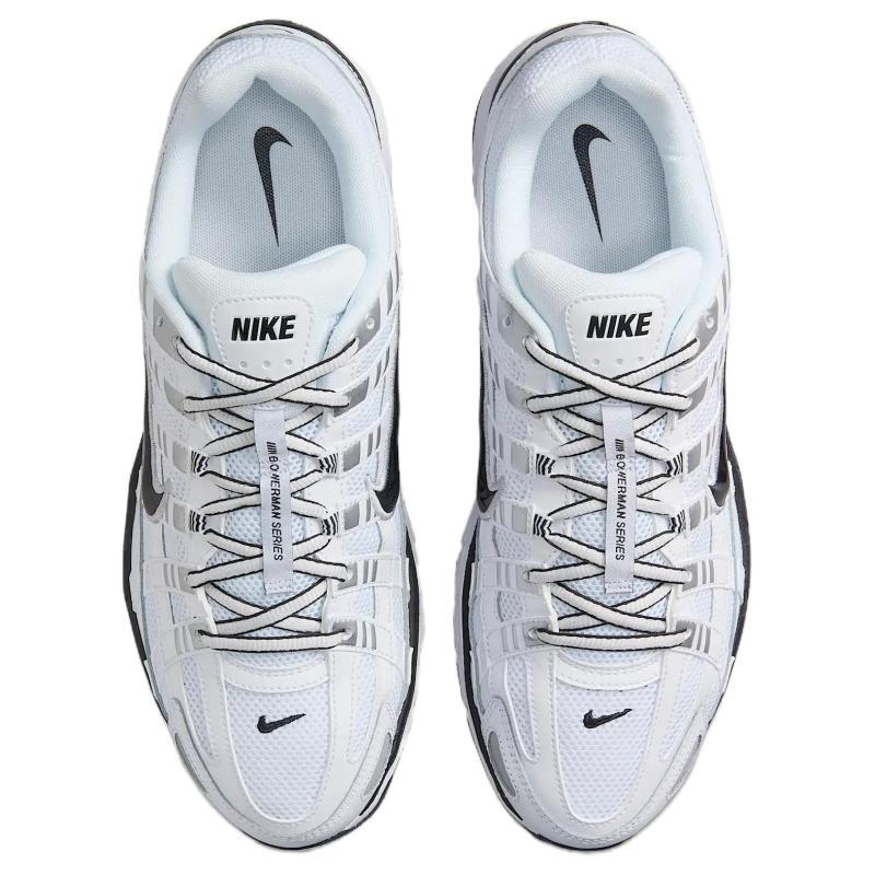 Nike P 6000 White Metallic Silver Black Sneakers