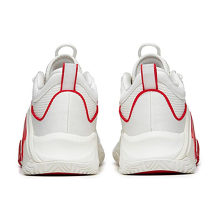 New Anta Airspace 3 Cushioning Anti Slip Wear Resistant Breathability Low Top Basketball Shoes Men's White Red 112211608-4