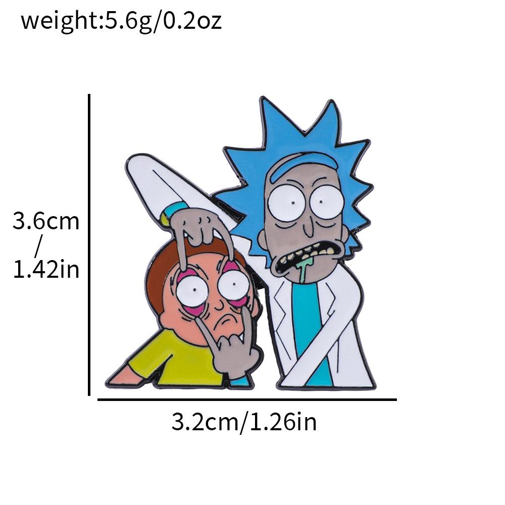

Кумедний Креативний Мультяшний Рік і Морті Металева Значок Комедійні Анімаційні Персонажі Сплав Крапельна Брошка