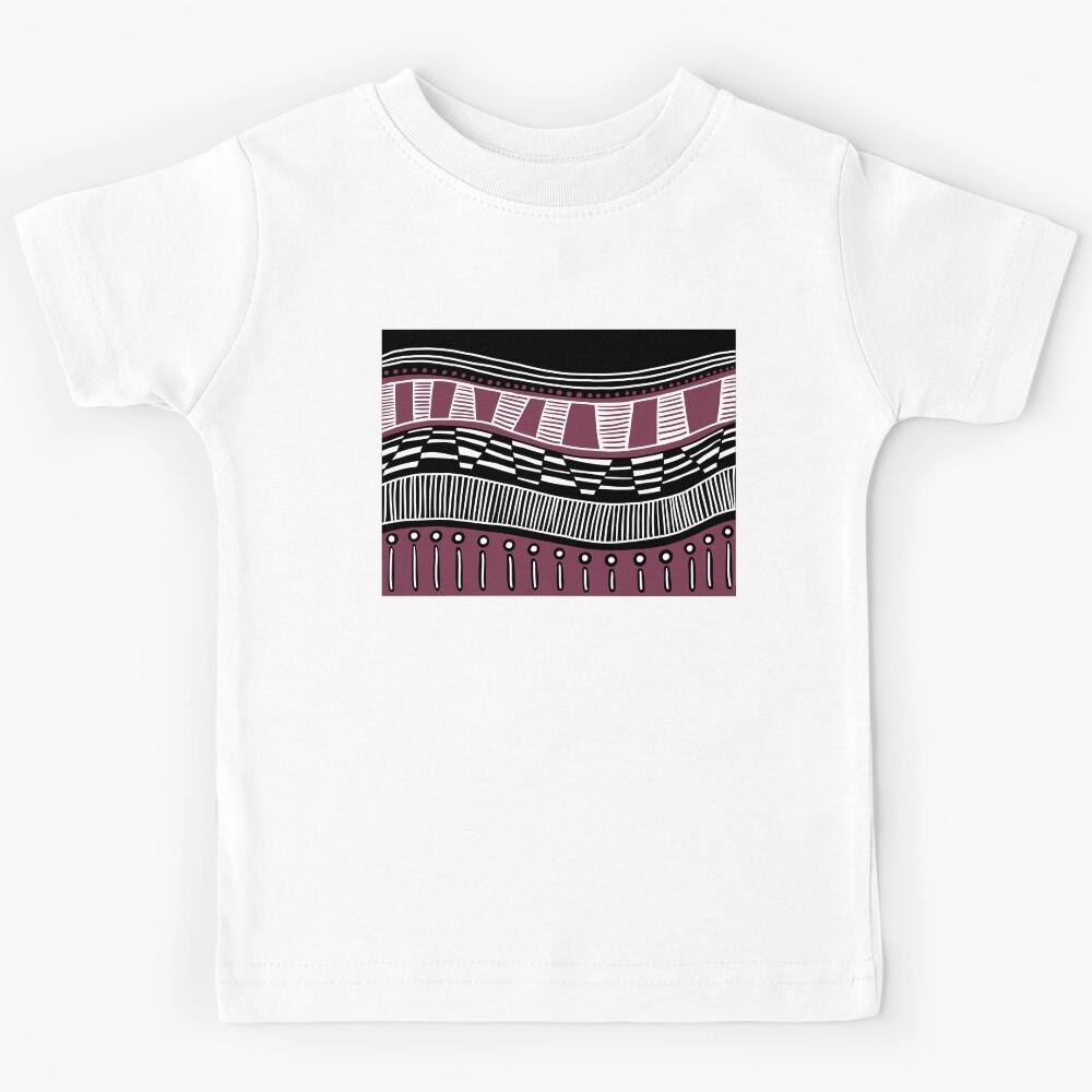 Waves Of Dark Pink | Digital Pattern Kids T-Shirt 170