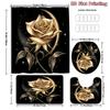 4Pcs Shower Curtain Set with Non-Slip Bath Mat, Toilet Lid Cover, Contour Rug & 12 Hooks, Bathroom