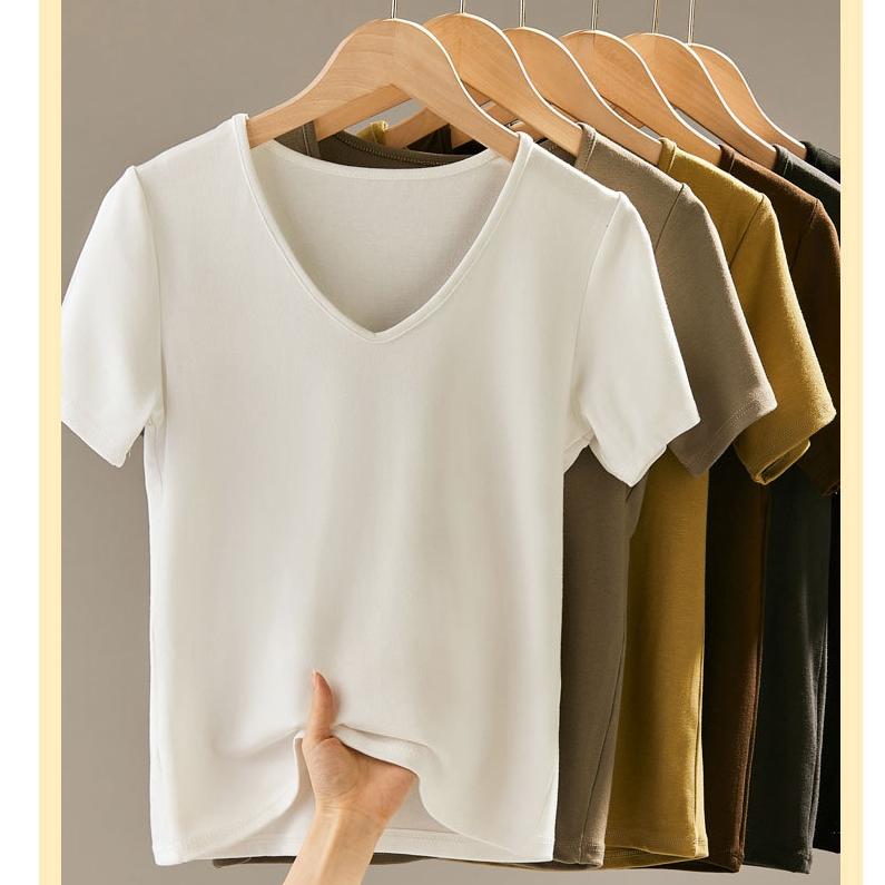 Trička s krátkým rukávem a výstřihem do V, crop topy pro ženy, roztomilé trendy letní topy na výlety 2025