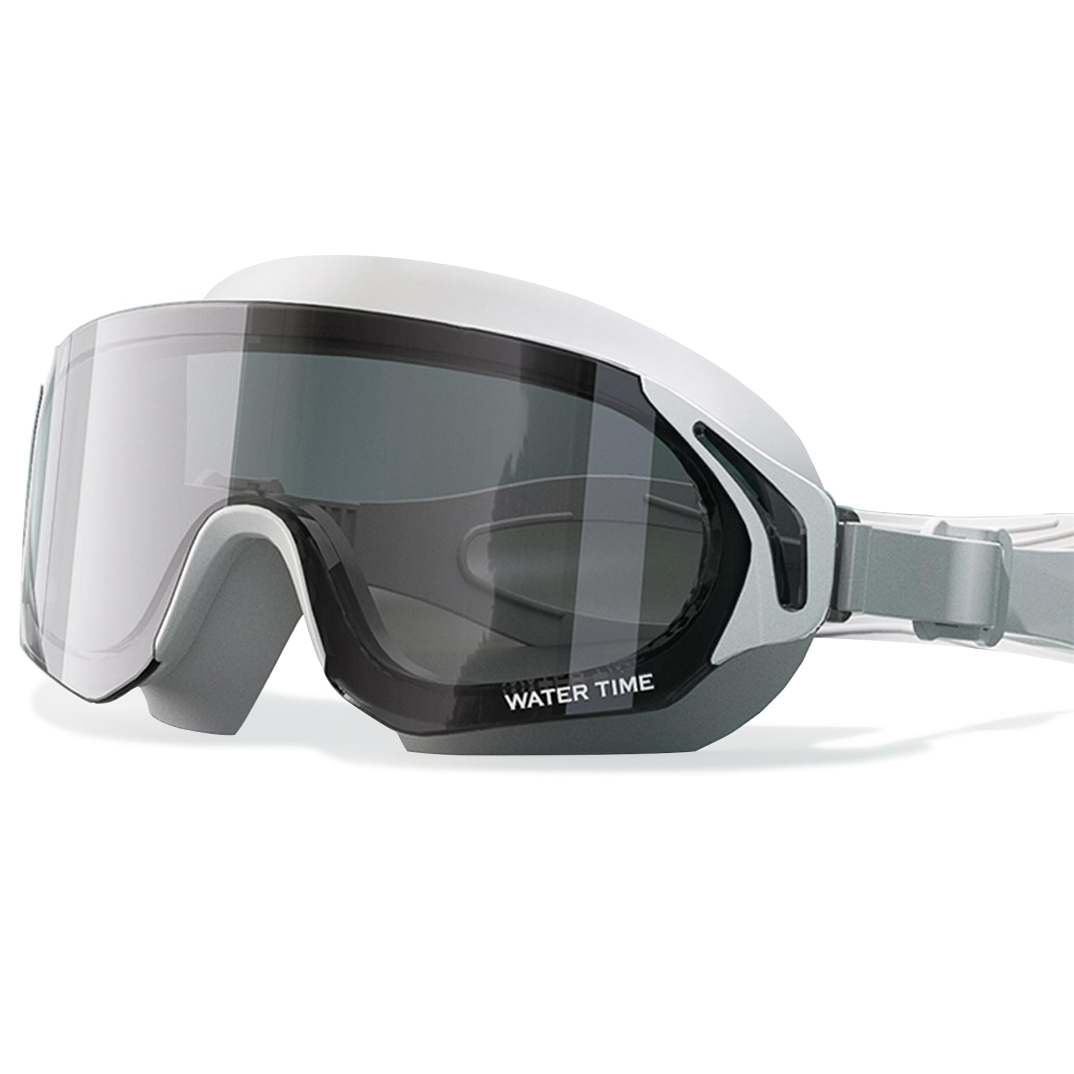 

WATERTIME Swimming Goggles for Large High Permanent UV Full Clear Angle Suitable for Competitive and Leisure Swimming Adults, Unisex, Frame, Vision, белый