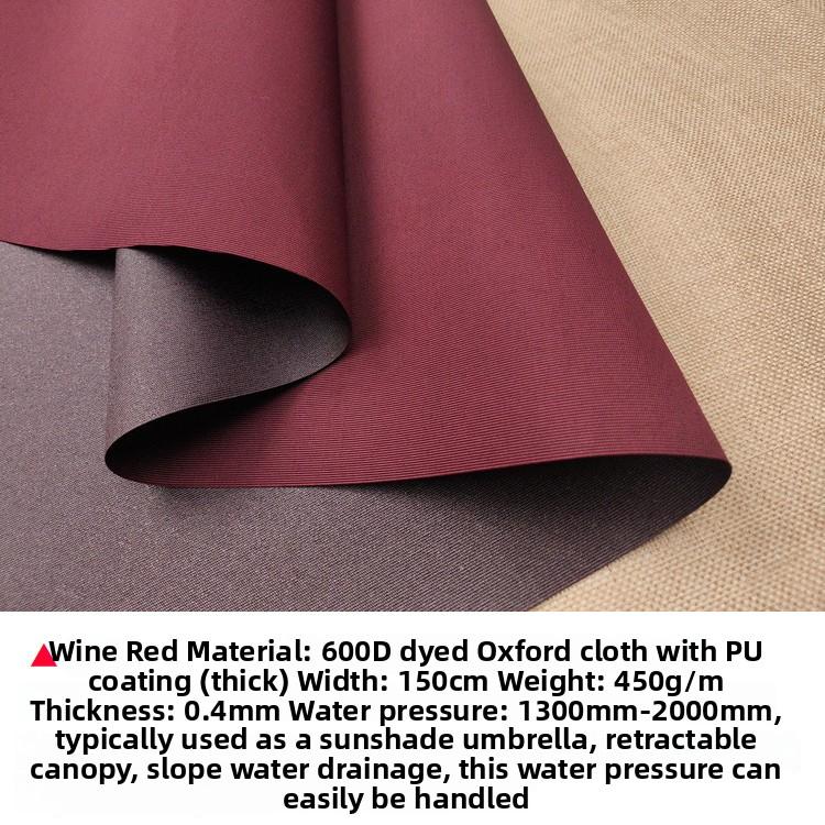 Thickened Waterproof Plain Weave Sunshade Retractable Striped Rain Canopy Fabric Outdoor Sun Blocking Rainproof Material 600D... вино красного