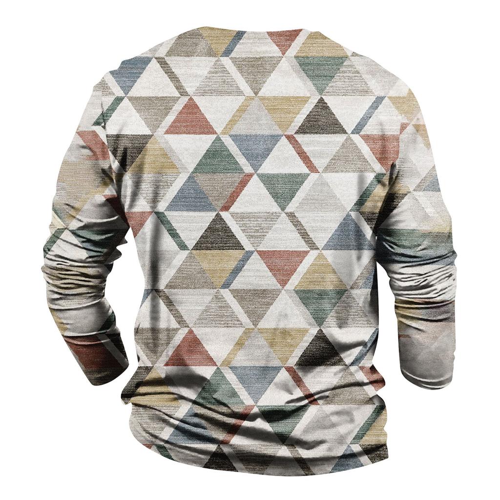 Men's T Shirt Graphic Abstract Neck Clothing Apparel Outdoor Long Sleeve Print Fashion Designer Vintage