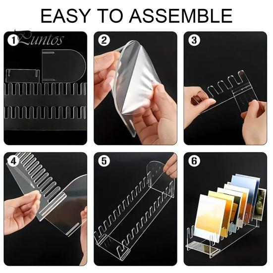 1/2/3 Pcs 12 Tier Greeting Card Display Stand Acrylic Postcard Booth Art Display Rack Bookmark Storage Holder for Retail Counter Desk Tabletop