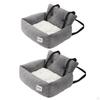 Cozy Pet Car Seat for Small Pets - Simple Setup, Plush Gray Fabric