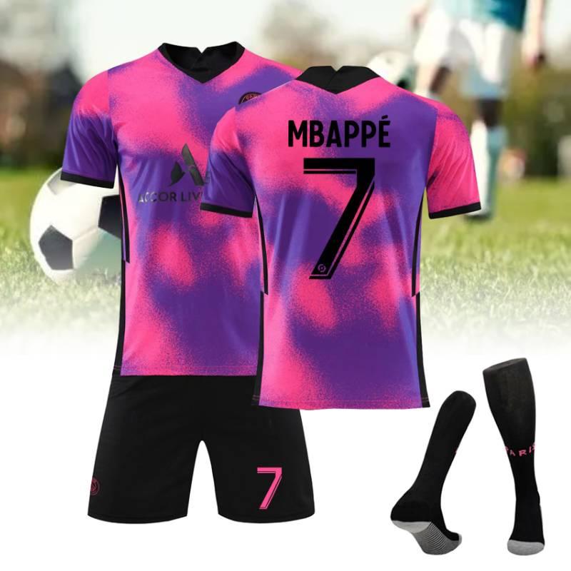 Stylish 2021 Paris Third Away Purple 7 Mbappe Football Kit 4 Ramos Jersey 30 Messi Suit Multiple Sizes