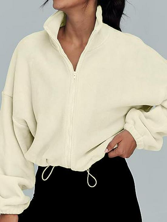 2025 European & American Women's Fleece-Lined Stand-Up Collar Sports Jacket