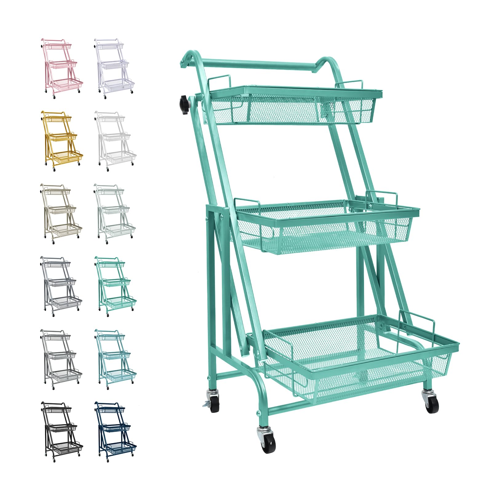 

Fkstyle Kitchen Wagon Succulent Shelf Wallet Trolley Tool Wagon Rollers 3 Tiers Interior Storage Accessories Shopping [Товар]