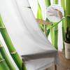 Grüne Bambus Zen Pflanze Weiße Tüll Vorhänge für Wohnzimmerdekoration Fenster Vorhang für Schlafzimmer Voile Organza Drapierungen