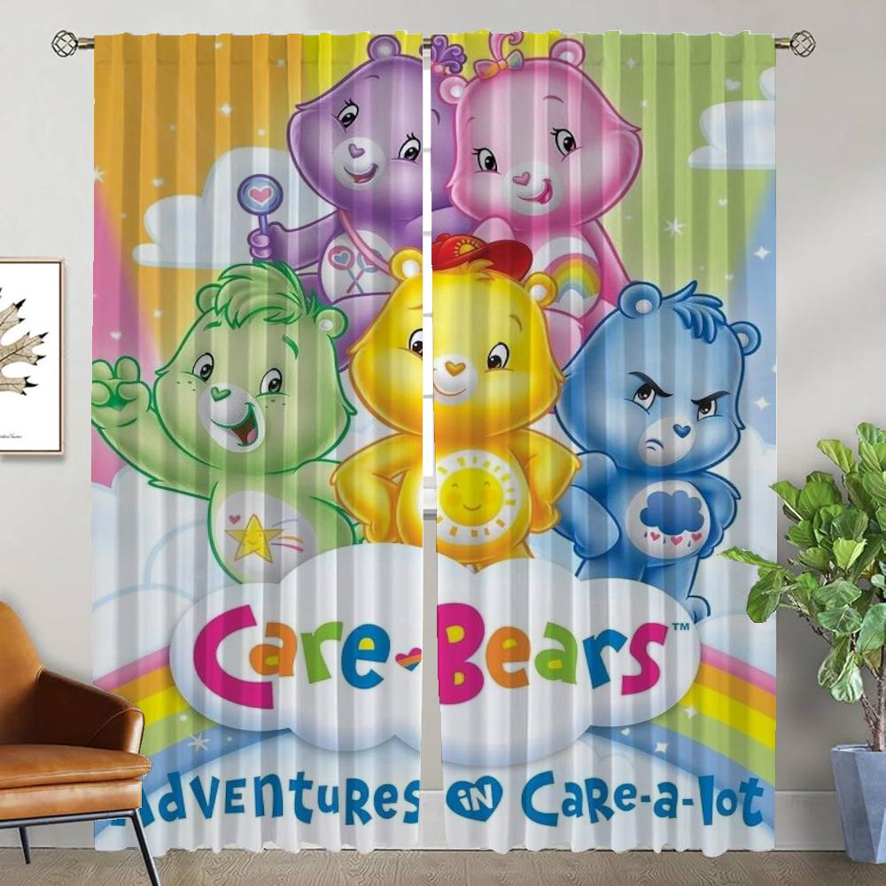 Partition Care BearS Elegant Room Curtains 2 Pieces Blackout Curtain for Room 2 Panel Halloween Decoration Shades Living Kitchen