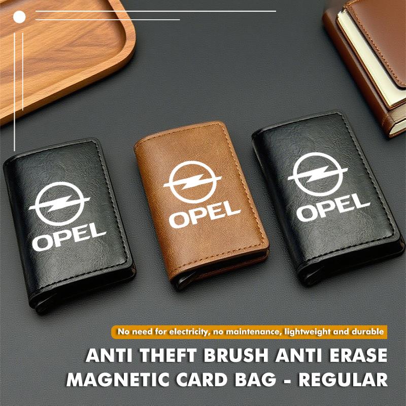 RFID Blocking Card Holder Case Anti-Theft Clutch Leather Wallet For Opel Insignia Astra G J F K Vectra C H Corsa C B D Omega