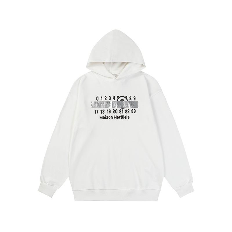 Unisex Margiela Hoodie: Lockere Passform, Umgekehrtes MM6-Logo, Reine Baumwolle, Rundhalsausschnitt, Trendiger Stil