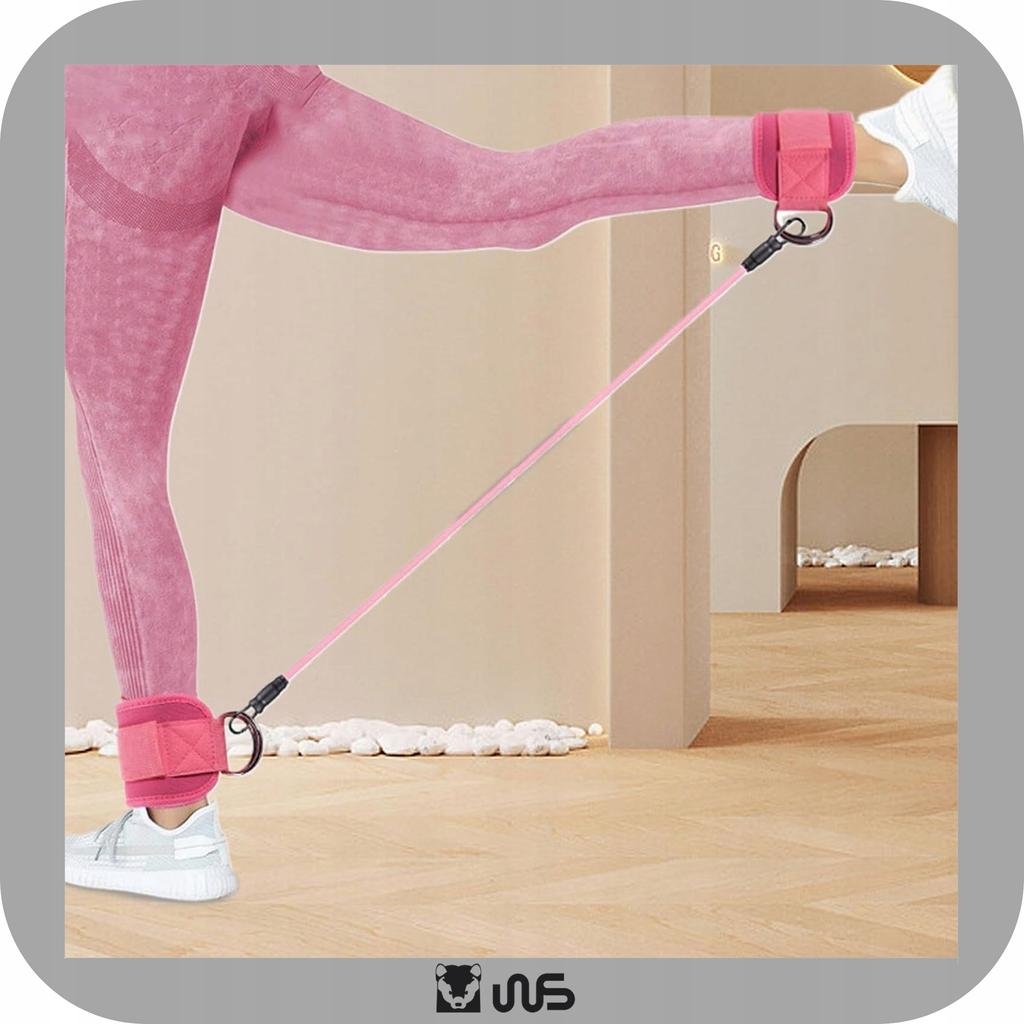 Training Bands Ankle Grips for Pulling Gym Legs Pink 2 Pcs
