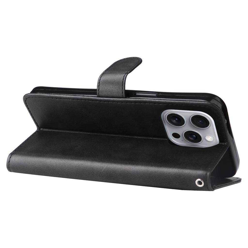 For iPhone 16 Pro Max Case Zipper Pocket Flip Shockproof Leather Phone Cover