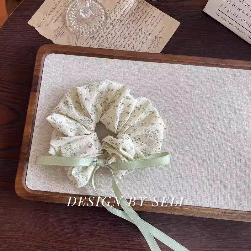 

Новый стиль, весна и лето, паста из зеленой фасоли, свежая цветочная повязка на голову, чистый хлопок, лента-бантик, завязка для волос для девочек, головные уборы для женщин