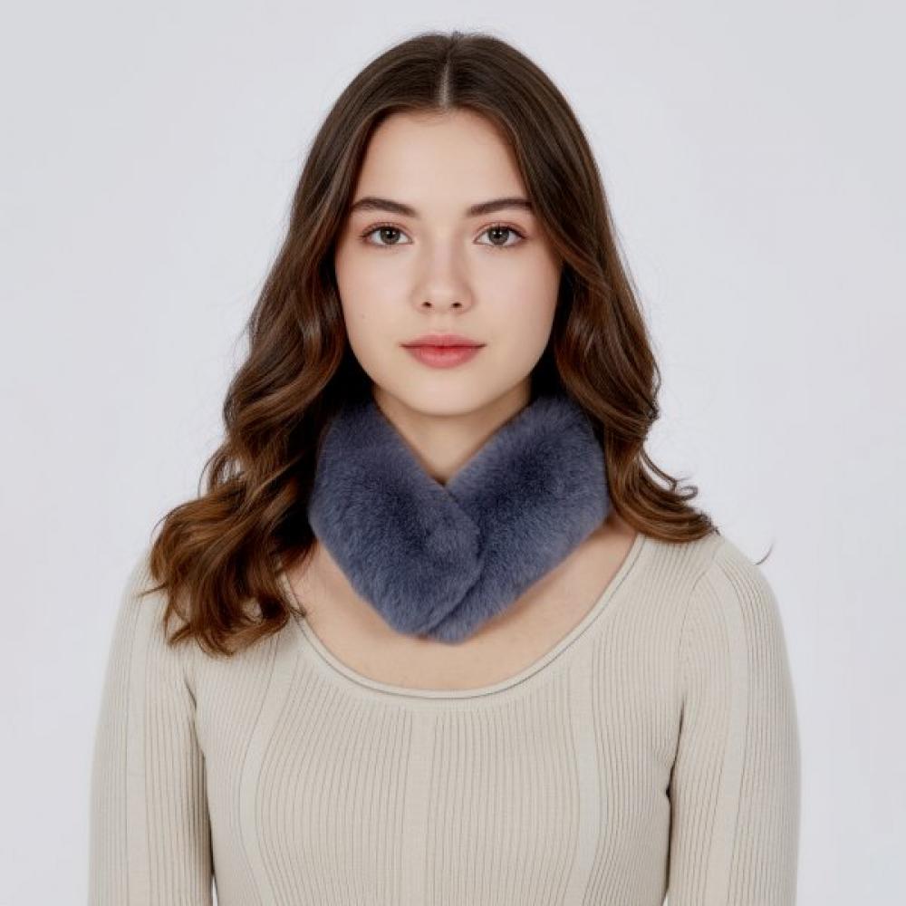 Lala Rabbit Fur Scarf Maia Sc001 Grey