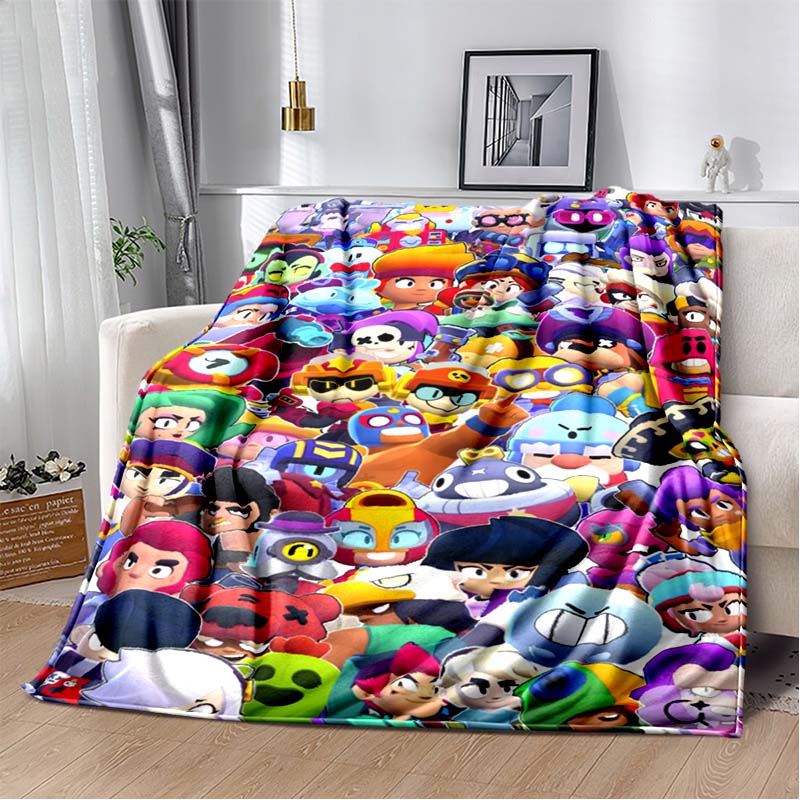 Cute Avatar & Pet Themed Soft Blanket, Playful Adventure Style Cozy Cover 80cm x 120cm