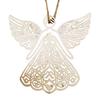 Wooden Angel Christmas Ornaments Rustic Angel Hanging Ornament with Hollow Design for Winter Xmas