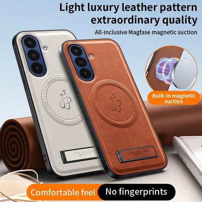 Samsung Z Fold7 Magnetic Leather Case: Anti-Drop, Invisible Stand