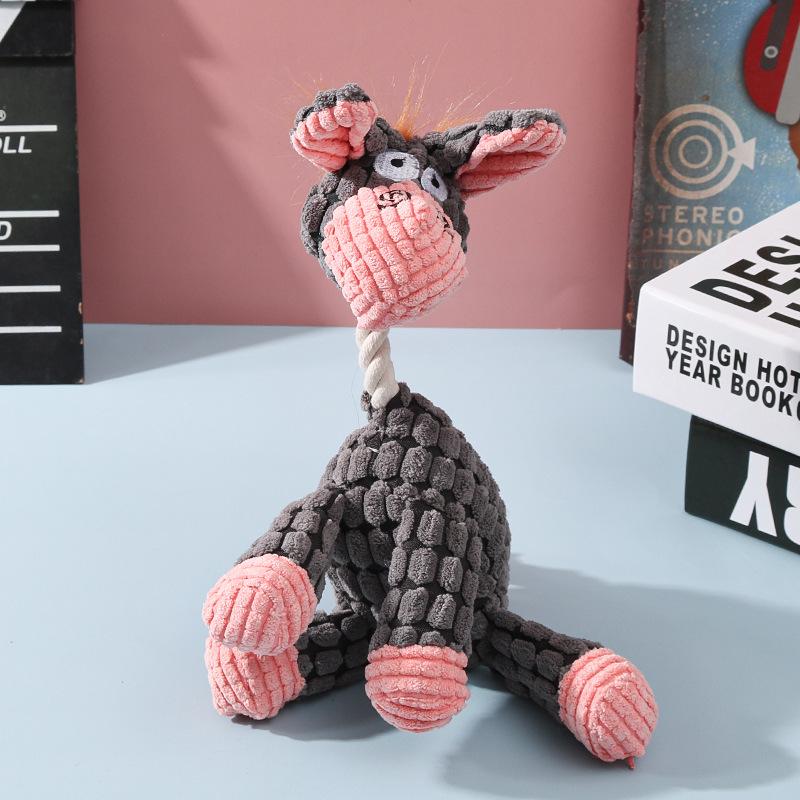 

Plush Teething Toy: Donkey-shaped Interactive Sound Toy for Dogs and Puppies