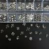 120pcs/1 Box European American Dark Vintage Style Cross Nail Art Patch Premium Metal Style Heart Nail Metal Decorment Set