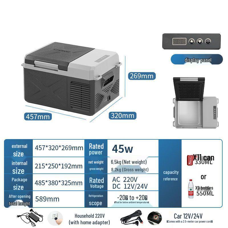 Ice Tiger Portable Car & Home Dual-Use Refrigerator Freezer, 12V/24V, Suitable for Cars and Vans