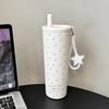 Original Star Stainless Steel Straw Water Bottle For Girls Large Capacity Sports Insulated Tumbler Camping Coffee Thermal Bottle