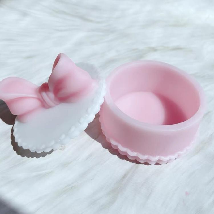 Storage Jar Mold Bowknot Jewelry Organizer Mould Silicone Mold for Candle Cup