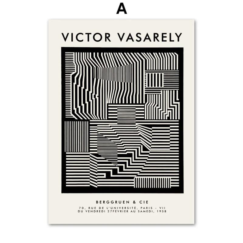 Nordic Victor Vasarely Zebra Psychedelic Geometry Wall Art Poster and Prints Canvas Painting Wall Pictures for Living Room Decor