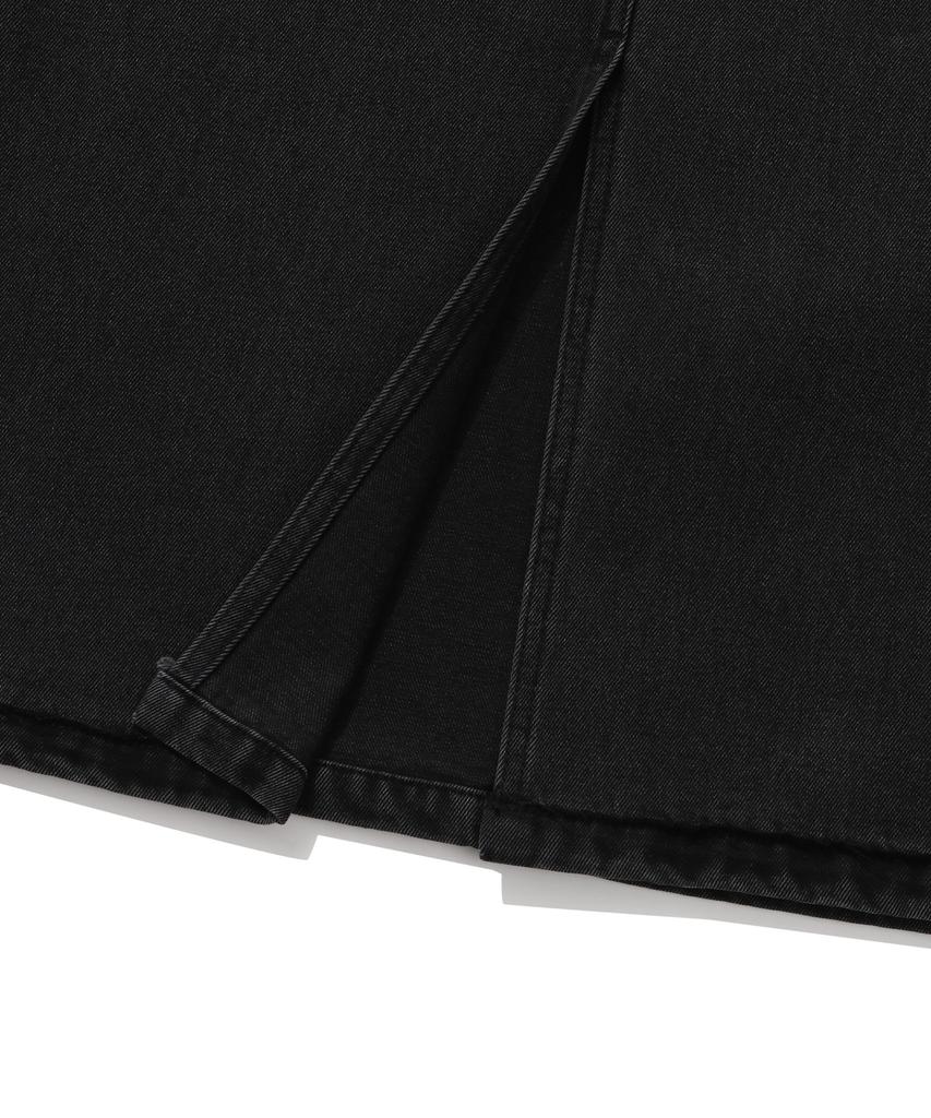 Covernat Woman Denim Long Skirt Black