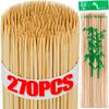 Palos de Bambú Palillos de Bambú de Grado Alimenticio Palillos Desechables de Madera Natural Palos Largos para Fiesta Barbacoa Buffet Comida Fruta Herramientas BBQ