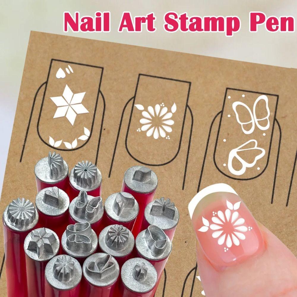 6/10/15pcs Flower Painting Drawing Nail Graffiti Pen Nail Brush Stamp Pen  Nail Painting Tool