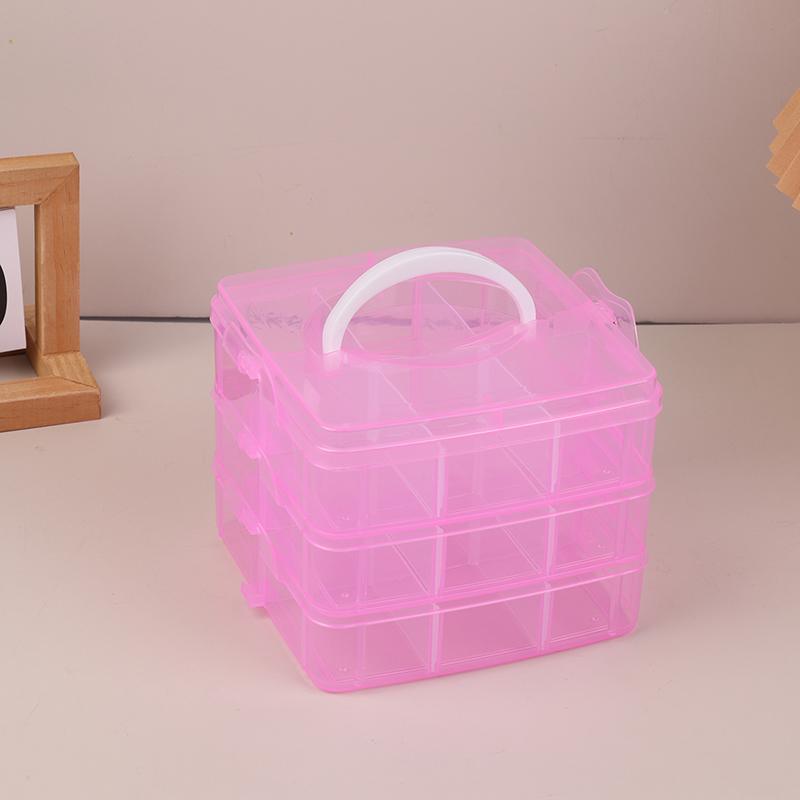 3 Layers Transparent Plastic Jewelry Storage Box Large-Capacity Finishing Box Necklace Ring Stud Earrings Box Ornament Box