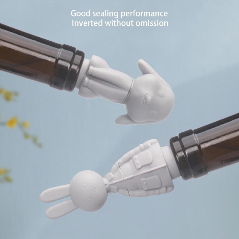 Pack of 2 Silicone Wine Bottle Stoppers with Cartoon Animal Design Bottle Plug for Reliable Sealing in Various Use