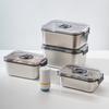 Stainless Steel Fresh-keeping Box Household Refrigerator Sealed Food Storage Container Slight Vacuum Crisper Kitchen Organizer