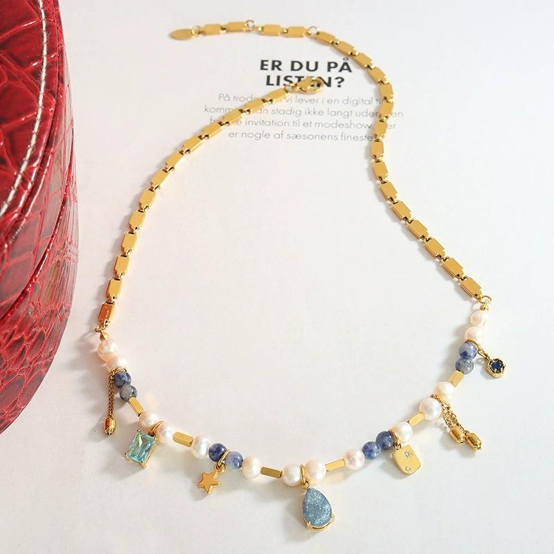 LT-P1369 Trendy Women's Pendant Necklace with Titanium Steel Silver & 18K Gold Plating Heavy Workmanship