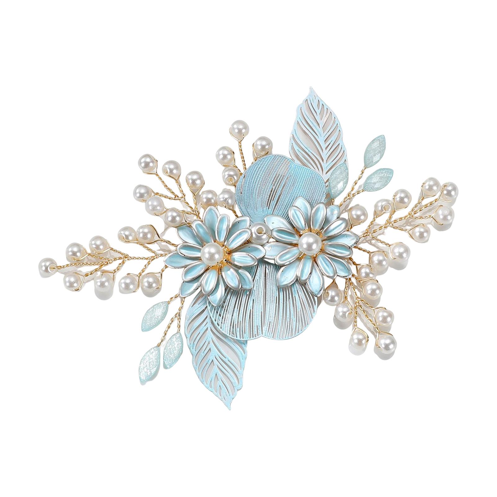 

Плетеная заколка для волос ручной работы с кристаллами и стразами для женщин, винтажные свадебные аксессуары для укладки волос, китайский ханьфу, свадебный декор небесно-голубой