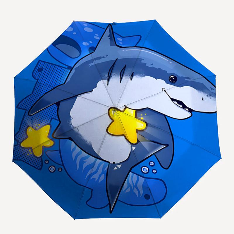 

1pc Shark Starfish Automatic Umbrella - 8-Rib Portable Folding Black Iron Frame for Outdoor, Beach, Travel, Beach Umbrella,071